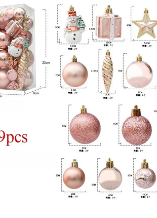 29/36/40 pezzi palla di Natale argento rosso albero di Natale pendenti appesi stampati sfere di Natale in oro a forma speciale 2024 nuovo - riparo82