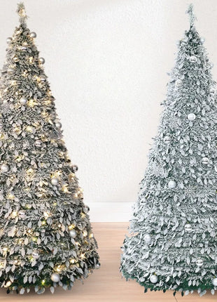 1.5/1.8/2.1M Pieghevole Albero Di Natale Atmosfera Domestica Decorazioni Di Natale Con PVC Floccato Centro Commerciale Ornamento Regali di Capodanno