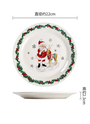 Creativo Natale Piatto in ceramica Stoviglie Ristorante di lusso Bistecca Piatti per pasta Casa Delizioso Piatto Piatto da zuppa Tazze squisite - riparo82