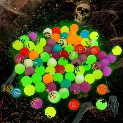 20/40Pcs Halloween Party Kids Gift Plastic Pumpkin Boxes with Glow in The Dark Bouncy Balls Trick or Treat Favors Goodie Fillers