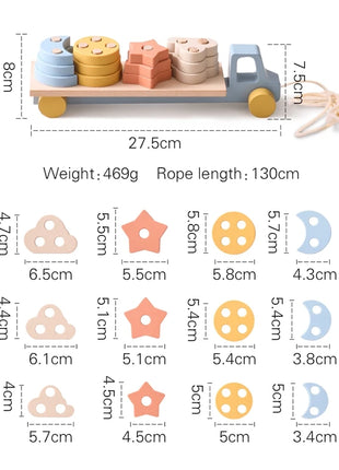 Giocattoli Montessori treno in legno per giocattolo di compleanno per bambini con numeri e blocchi gioco Toddler Boys And Girls1 2 3 4 5 giocattolo per l'apprendimento del bambino - riparo82