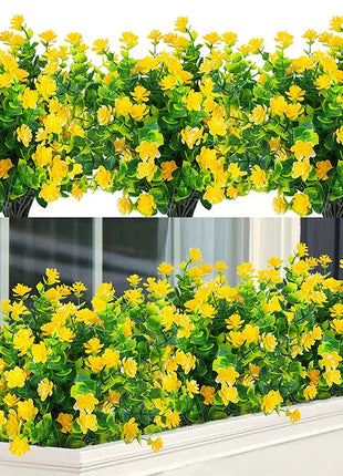 4 Bundles Artificial Plants Fake Boston Ferns Bushes Faux Shrubs  Greenery UV Resistant Plant for Home Garden Outdoor Yard Decor