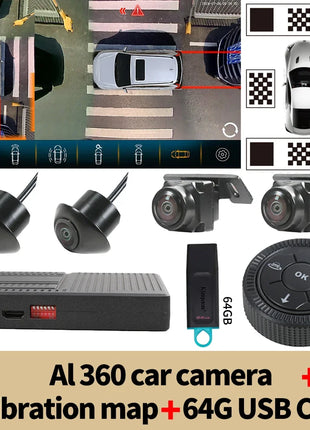 Car Camera For Audi Q5 2010-2025 360° Panoramic AI 3D Bird Around View 1080P DVR System Dashcam Car Electronics Accessorie - Riparo82