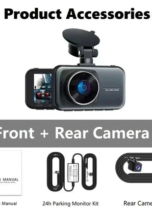 Dash Cam For Cars 4k Dual Camera Wifi Dashcam 24h Parking Monitor Front And Rear Dvr Night Vision Kamera Samochodowa Rejestrator - Riparo82
