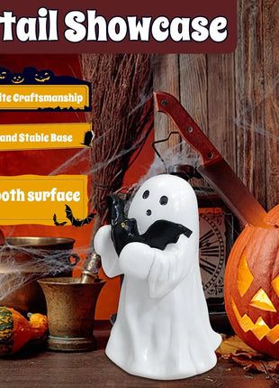 Halloween Cute Ghost Statue Creative  Crafts  Suitable For Party Scene   Home Living Room Bedroom Office Desktop Decoration ﻿ - Riparo82