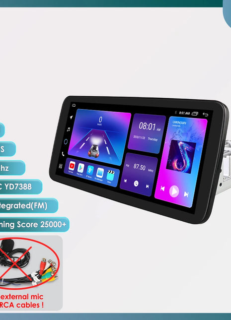 10.33'' Wireless Carplay Android 13 Universal Car Radio Support 4G WIFI DSP BT 1 Din Car Multimedia GPS Intelligent Autoradio