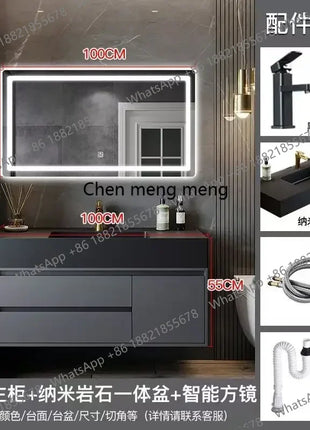 B567 Combinazione di mobili da bagno con cassetto lavabo integrato Rock Vanity Mobiletto da bagno intelligente Lavandino Lavabo Mobili
