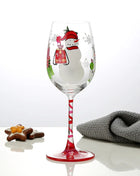Bicchiere da vino con stampa natalizia Decorazioni natalizie Calice da vino rosso Disegno creativo a mano dipinto Home Party Festival Tazze Bar Set da vino - riparo82