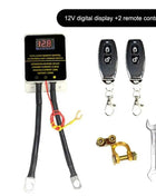 12V Car Battery Cutoff Switch Wireless Remote Control Disconnect Battery Relay With Led Display Leakage Protection Universal