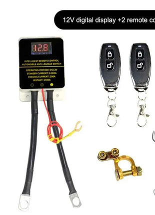 12V Car Battery Cutoff Switch Wireless Remote Control Disconnect Battery Relay With Led Display Leakage Protection Universal