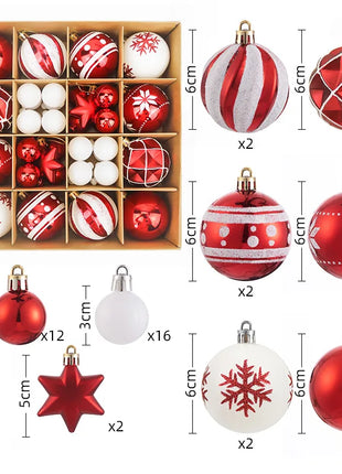 Nuovi 42 set di decorazioni natalizie Palline verniciate elettrolitiche, palline di plastica, decorazioni per finestre, pendenti per albero di Natale - riparo82