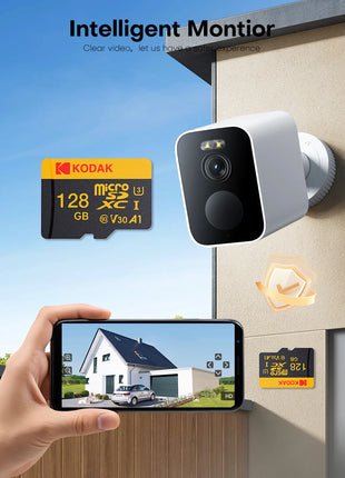 Scheda Micro Sd KODAK con lettore di schede Scheda di memoria Microsd ad alta velocità da 128 GB 256 GB Scheda TF video HD per droni DJI Pocket Cams