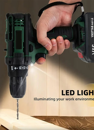 Trapano Avvitatore a Percussione a Batteria 21V, Cacciavite Elettrico, Mini Trapano a Percussione Senza Fili, Utensile Elettrico con Batteria agli Ioni di Litio