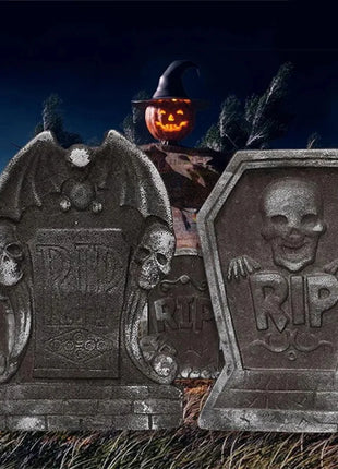 1pcs Halloween Foam Tombstones Outdoor Home Decoration Outdoor Bats Skeleton Gravestone Graveyard Horror Atmosphere Party Props - Riparo82