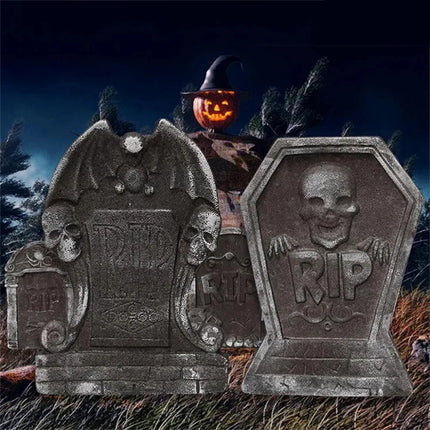 1pcs Halloween Foam Tombstones Outdoor Home Decoration Outdoor Bats Skeleton Gravestone Graveyard Horror Atmosphere Party Props