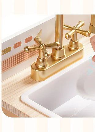 Robotime Cucina da gioco in legno Set da gioco da cucina per bambini Lavatrice Lavastoviglie Set da gioco da cucina per bambini Regalo per ragazzi e ragazze Caramello - riparo82