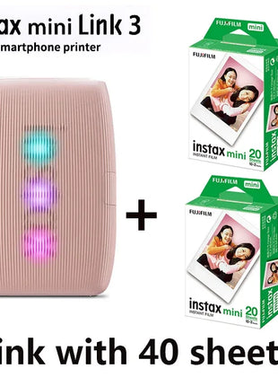 Stampante originale Fujifilm Instax Mini Link 2/Link 3 Stampanti per fotocamere Instax (20/40 fogli di pellicola bianca Instax Mini)