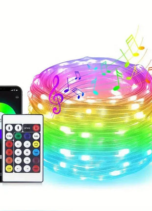 USB 5V Smart RGB-IC Fata Stringa di luci Luci di Natale Decorazioni Lampada Ghirlanda WS2812 APP Bluetooth e telecomando indirizzabile