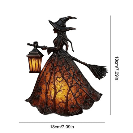 Halloween Witch Lamp Light with Glow-in-The-Dark Figurine for Bedroom Spooky Halloween Decor Indoor & Outdoor Halloween Decor