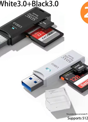 Lettore di schede USB 3.0 multifunzionale 2 in 1Micro SD TFMemoryCardReaderUSBFlashDrive Adattatore per schede per PC Accessori per laptop
