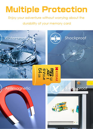 Kodak Micro SD Card 512GB 256GB 128GB 64GB 32GB class10 scheda di memoria Flash U3 4K cartao de memoria ad alta velocità