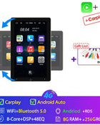 4G+64G Android 14 Car Stereo Video Multimidia Radio Player 10.1 Inch Universal Autoradio GPS Electric Rotatable Touch Screen - Riparo82