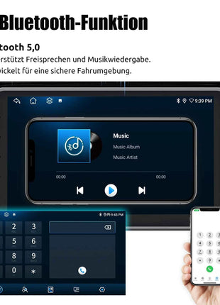 ESSSGOO 8-Core 360° Rotating Touchscreen Android 14 6+128G Wireless Apple Carplay Car Stereo 1 DIN GPS Navi 4G WiFi AM FM BT RDS