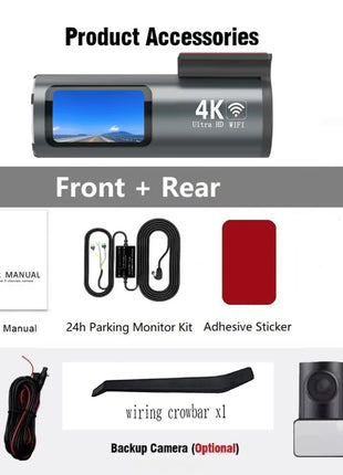 Dash Cam 4K WiFi GPS Dash Camera for Cars Mini Front Car DVR 24H Parking Mode G-Sensor Car Driving Video Recorder Loop Recording - Riparo82