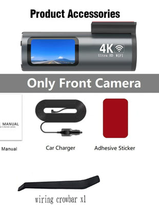 Dash Cam 4K WiFi GPS Dash Camera for Cars Mini Front Car DVR 24H Parking Mode G-Sensor Car Driving Video Recorder Loop Recording - Riparo82