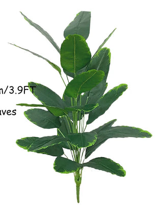 120cm 24Leaves Large Tropical Banana Tree Fake Palm Plants Real Touch Strelizia Plastic Banyan Plant For Home Shop Office Decor