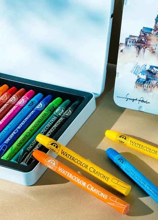 MUNGYO 12/24/36Colors Water-soluble Crayon Painting Pigment Crayon Artist For Gift Art School Supplies MAC-12T