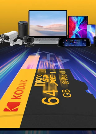 KODAK Scheda di memoria Registratore di guida 32GB 64GB Scheda di memoria Micro SD per telefono cellulare PC Auricolare Altoparlante Telecamera HD Interruttore di gioco