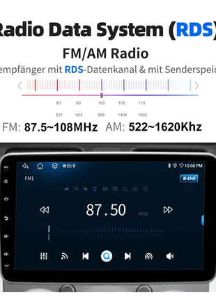 ESSSGOO 8-Core 360° Rotating Touchscreen Android 14 6+128G Wireless Apple Carplay Car Stereo 1 DIN GPS Navi 4G WiFi AM FM BT RDS