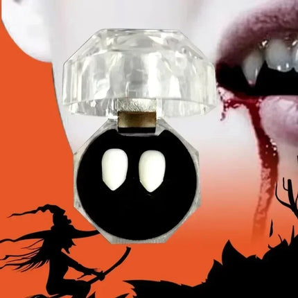 Vampire Teeth Props With Glue Halloween Party Resin Fangs Decoration Halloween Horror Friends Gifts Cosplay Witch False Fangs