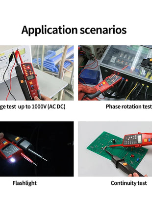 UNI-T Voltage And Continuity Tester UT18E 12V-1000V Digital Voltmeter Phase Sequence Detector Volt Probe Electrician Tool