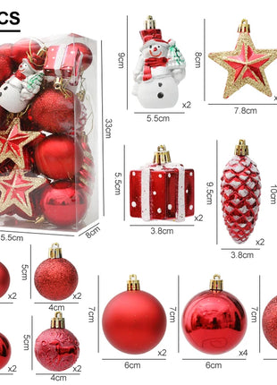 29/20 pezzi palline per albero di Natale ciondolo appeso bastoncino di zucchero pigna ornamento set decorazione della casa di Natale 2024 Navidad Capodanno - riparo82