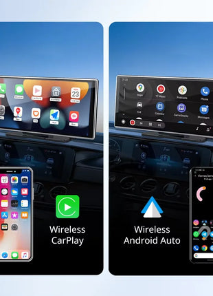 11.26 inch IPS Touch Screen Multimedia Video Player Portable 4K DVR Wireless CarPlay/Android Auto Dual Lens Driving Recorder - Riparo82