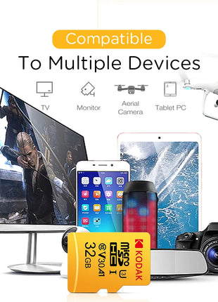 Scheda micro SD Kodak U3 16GB 32GB 64GB 128GB SDXC/SDHC classe 10 Scheda di memoria Flash micro sd 32gb sdcard per smartphone