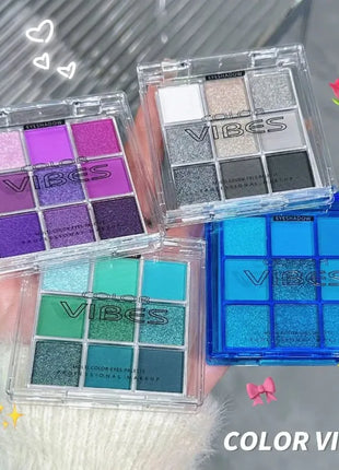 9 Colors Glitter Eyeshadow Palette Avocado Green Shimmer Pearlescent Matte Colorful Eye Shadows Palette Waterproof Eye Make Up - Riparo82