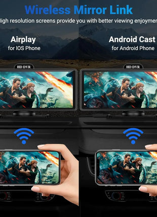 11.26 Inch 4K DVR Wireless CarPlay & Android Auto Dash Cam Bluetooth Audio GPS Navigation Dashboard Dual Lens Video Recorder - Riparo82