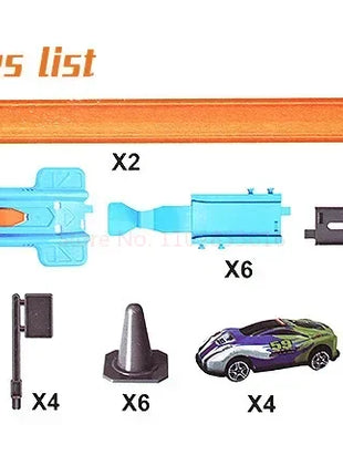 Hot Stunt Speed Car Wheels Modello Pista da corsa Kit ferroviari assemblati fai-da-te Catapulta Rail Car Racing Boy Giocattoli per bambini Regalo - riparo82