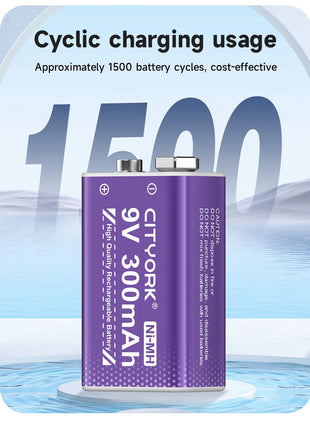 Batteria ricaricabile PALO 6F22 9V Ni-MH Batterie 9 V 300mAh Batteria da 9 volt a bassa autoscarica a 9 volt con caricabatterie intelligente - riparo82