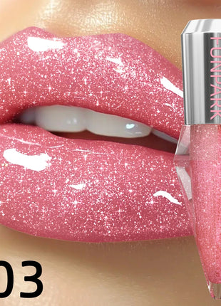 8 Color Glitter Shimmer Lip Gloss Moisturizing Lip Tinted Fuller Lip Effect Diamond Liquid Lipstick Makeup Sexy Lip Care Gifts - Riparo82