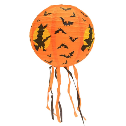 Halloween Paper Lanterns Equipped With Yellow Light Pumpkin Spider Skeleton for Halloween Party Decoration Indoor Outdoor Party