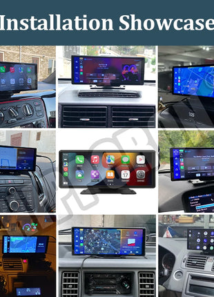 10.26"  Car Mirror Radio Multimedia Video Player Universal Wireless Carplay Android Auto Screen With Bluetooth AUX USB - Riparo82