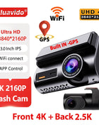 Dash Cam 4K Front and 2.5K Rear Dual Camera GPS WiFi with IMX415 Night Vision 3