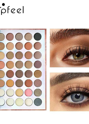 POPFEEL 40-Color Earth Tone Eyeshadow Palette - Matte, Shimmer, and Contour Makeup for Vibrant and Long-Lasting Eye Look.