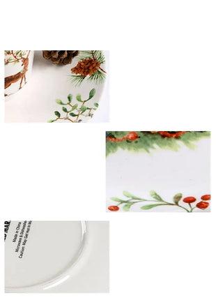 Squisita cena di Natale Piatti creativi Piatto da bistecca in ceramica Pasta sana sottosmalto Posate personalizzate Regalo Forniture da cucina - riparo82