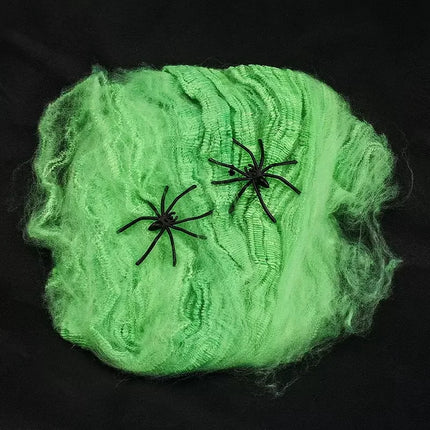 Halloween Scary Party Scene Props White Stretchy Cobweb Spider Web Horror Halloween Decoration For Bar Haunted House