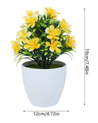 1pc Artificial Potted Plant Small Bonsai Flowers Pot Simulated Tree Ornaments Wedding Home Hotel Office Table Decor Fake Plants